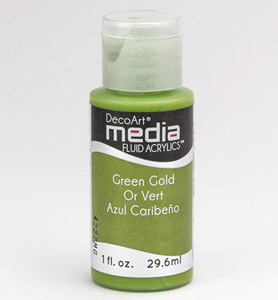 DecoArt - Fluid Acrylics, Green Gold, 29ml