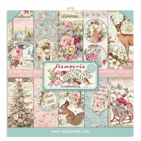 Stamperia - Pink Christmas, Paper Pack 12