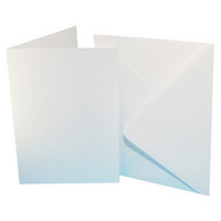 Craft UK - Korttipohja, valkoinen kangaskuvioinnilla, A6, 50kpl, sis.kirjekuoret