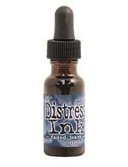Tim Holtz - Distress Ink, Täyttöpullo, Faded Jeans