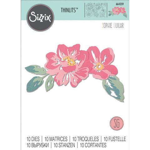 Sizzix -Thinlits Dies By Sophie Guilar, Stanssisetti, Floral Layers