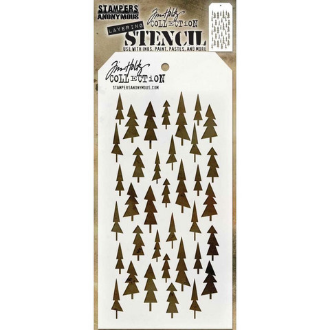 Tim Holtz - Layered Stencil, Tree Lot