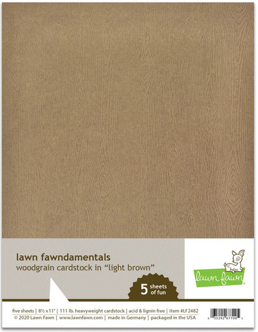 Lawn Fawn - Woodgrain Cardstock, Light Brown, 5 arkkia