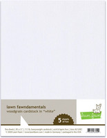 Lawn Fawn - Woodgrain Cardstock, White, 5 arkkia