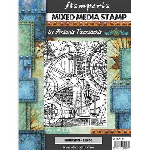 Stamperia - Mixed Media Stamp, Sir Vagabond Mechanism, Leimasetti