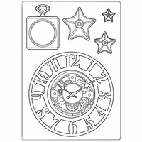 Stamperia - Sir Vagabond, Mixed Media Mould, Clocks and Stars, Muotti, A5
