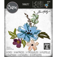 Sizzix - Thinlits Dies By Tim Holtz, Stanssisetti, Brushstroke Flowers #2