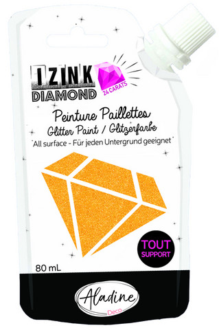Aladine - IZINK Diamond, Orange 24 Carat, Kimallemaali, 80ml