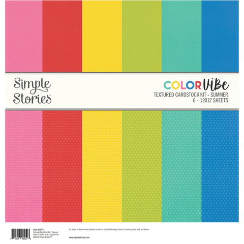 Simple Stories -  Color Vibe Textured Cardstock Kit 12