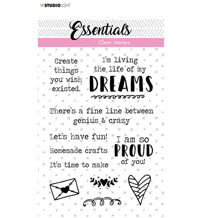 Studio Light - Clear Stamp Tekst Dreams Essentials nr.520, Leimasetti