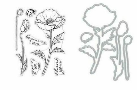 Hero Arts - Hero Florals Poppy, Leima- ja stanssisetti