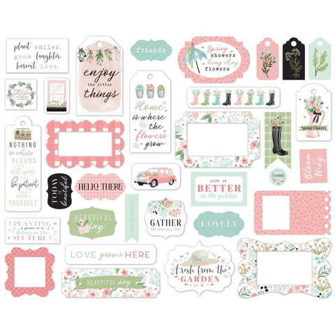 Carta Bella - Flower Garden Frames & Tags, Leikekuvia, 33 kpl