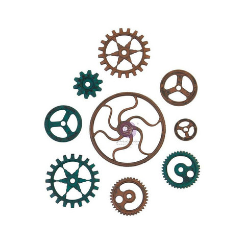 Prima Marketing - Mechanicals Metal Embellishments, Grungy Gears, 9 osaa