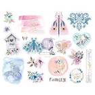 Prima Marketing - Watercolor Floral Chipboard Stickers, 20 osaa