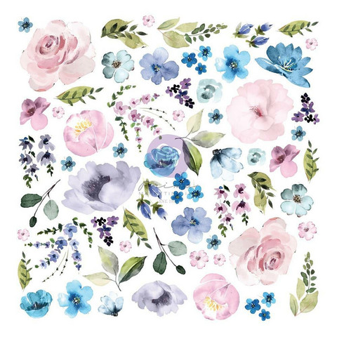 Prima Marketing - Watercolor Floral, Cardstock Ephemera, 62 osaa