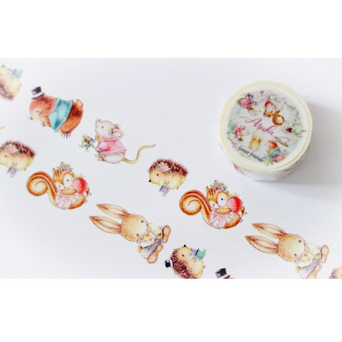 Memory Place - Forest Friends Washi Tape, 25mmx10m, Characters
