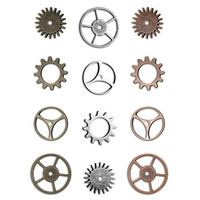 Tim Holtz - Idea-Ology Metal Sprocket Gears, 12 kpl