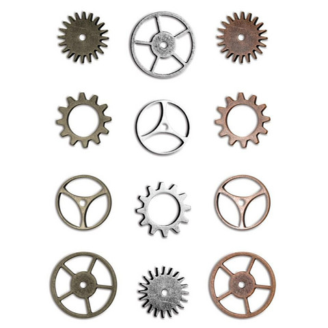 Tim Holtz - Idea-Ology Metal Sprocket Gears, 12 kpl
