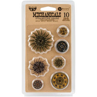 Prima Marketing - Mechanicals Metal Embellishments, Steampunk Gears, 10 osaa