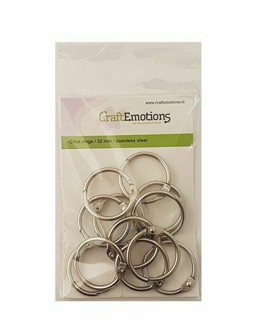 CraftEmotions - Click Rings, 32mm, 12 kpl