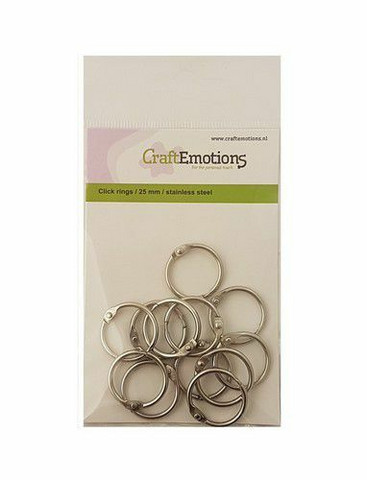 CraftEmotions - Click Rings, 25mm, 12 kpl