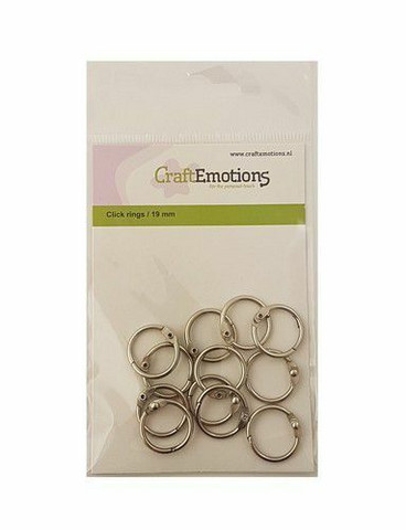 CraftEmotions - Click Rings, 19mm, 12 kpl