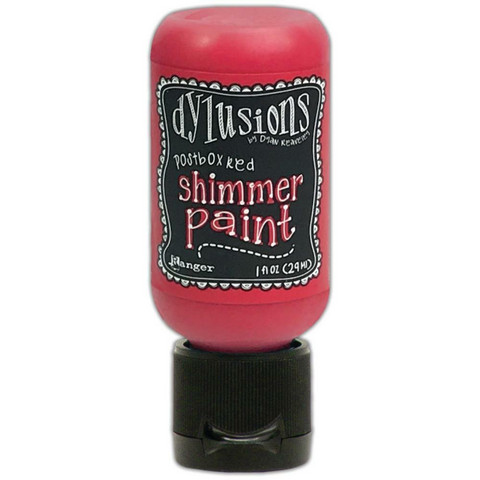 Dylusions - Shimmer Acrylic Paint, Postbox Red, 29ml