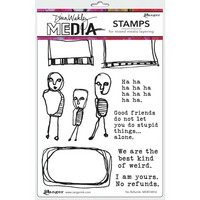 Dina Wakley Media - Cling Stamps, No Refunds, Leimasetti