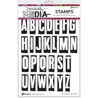 Dina Wakley Media - Cling Stamps, Block Alphas, Leimasetti