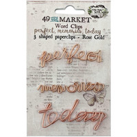 49 And Market - Foundations Word Paperclips, Perfect, Memories & Today In Rose Gold