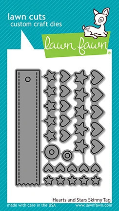 Lawn Fawn - Hearts And Stars Skinny Tag, Stanssisetti