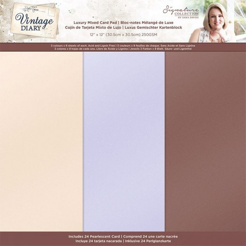 Crafter's Companion - Sara Signature Vintage Diary Collection, Luxury Pearl Paper Pad 12