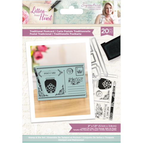 Crafter`s Companion - Sara Signature Letters from The Heart Collection, Leima- ja Stanssisetti, Traditional Postcard