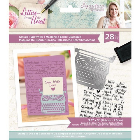 Crafter`s Companion - Sara Signature Letters from The Heart Collection, Leima- ja Stanssisetti, Classic Typewriter