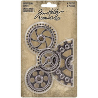 Tim Holtz - Idea-Ology Metal Industrial Gears, 4 kpl