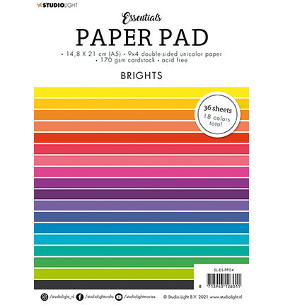 Studio Light - Paper Pad Unicolor Brights Essentials nr.4, A5, Paperikko