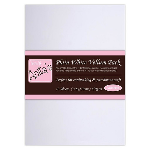 Anita's - Parchment Vellum Plain White, A5, 10 arkkia