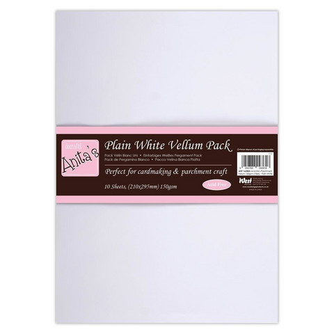 Anita's - Parchment Vellum Plain White, A4, 10 arkkia