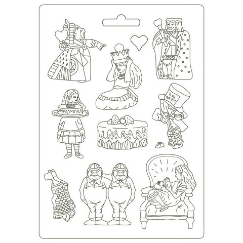 Stamperia - Alice, Soft Mould, Muotti, A4, King