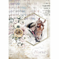 Stamperia - Romantic Horses, Rice Paper, A4, Lady Frame