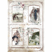 Stamperia - Romantic Horses, Rice Paper, A4, 4 Frames