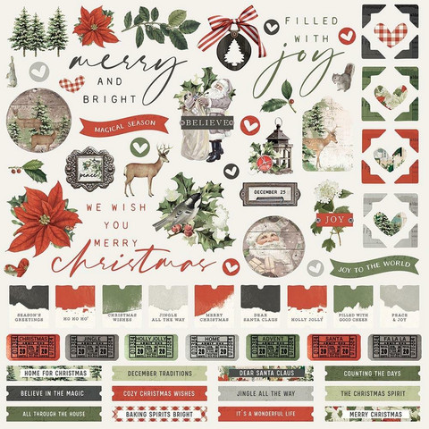 Simple Stories - Simple Vintage Rustic Christmas Cardstock Stickers, 12
