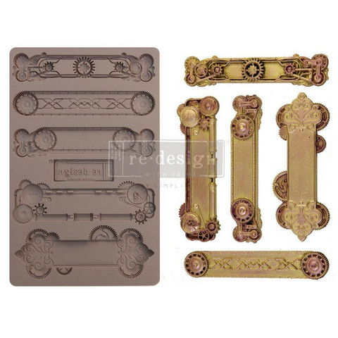 Prima Marketing - Decor Mould, Steampunk Plates, Silikonimuotti