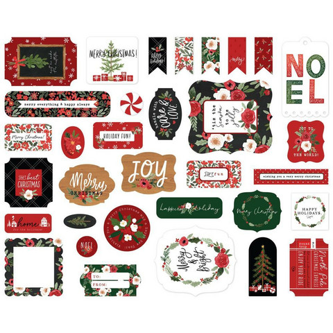 Carta Bella - Happy Christmas, Ephemera, 33 kpl