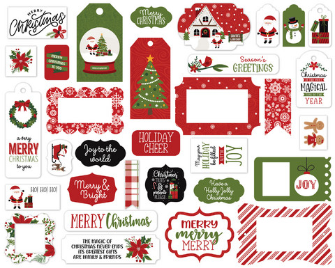 Echo Park - Christmas Magic Frames & Tags, Leikekuvia, 33 kpl