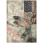 Stamperia - Sir Vagabond in Japan, Rice Paper, A4, Mechanical Fish