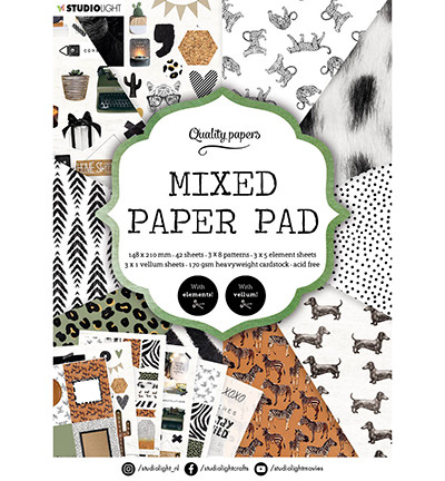 Studio Light - Mixed Paper Pad, Essentials nr.5, A5, Paperikko