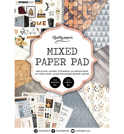 Studio Light - Mixed Paper Pad, Essentials nr.4, A5, Paperikko