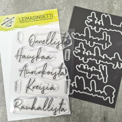 Korttipaja.fi - Hauskaa ja Onnellista, Leimasinsetti +stanssit