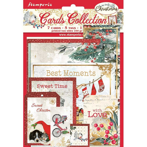 Stamperia - Romantic Christmas, Cards Collection, 13 osaa
